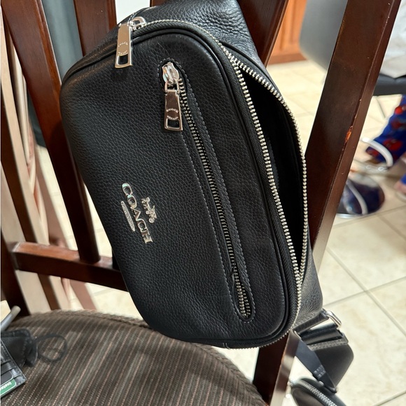 Coach Black Leather Crossbody Bag - Picture 1 of 8